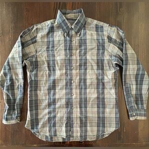 Pendleton Blue and Gray Plaid Casual Button Down Shirt
